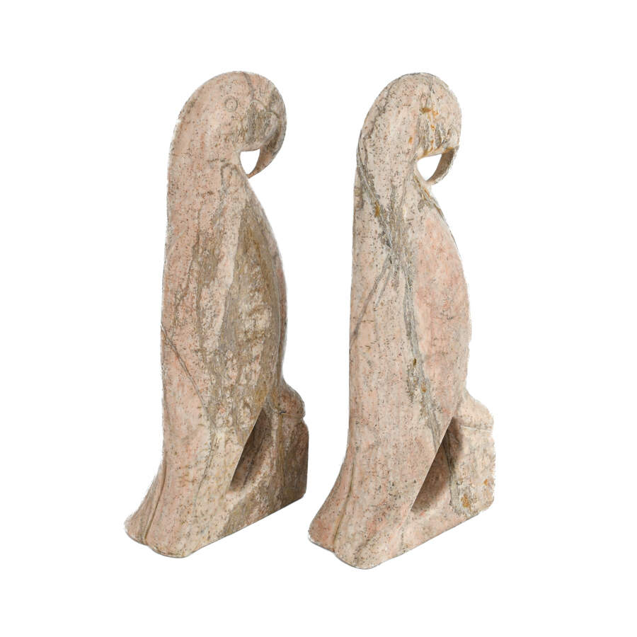 Pair of Stone-Carved Parrot Bookends-10