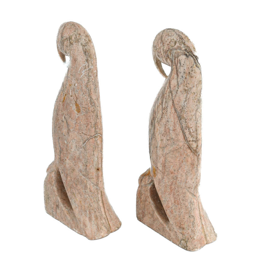 Pair of Stone-Carved Parrot Bookends-8