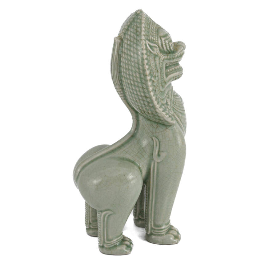 Chinese Celadon Glazed Imperial Lion-4