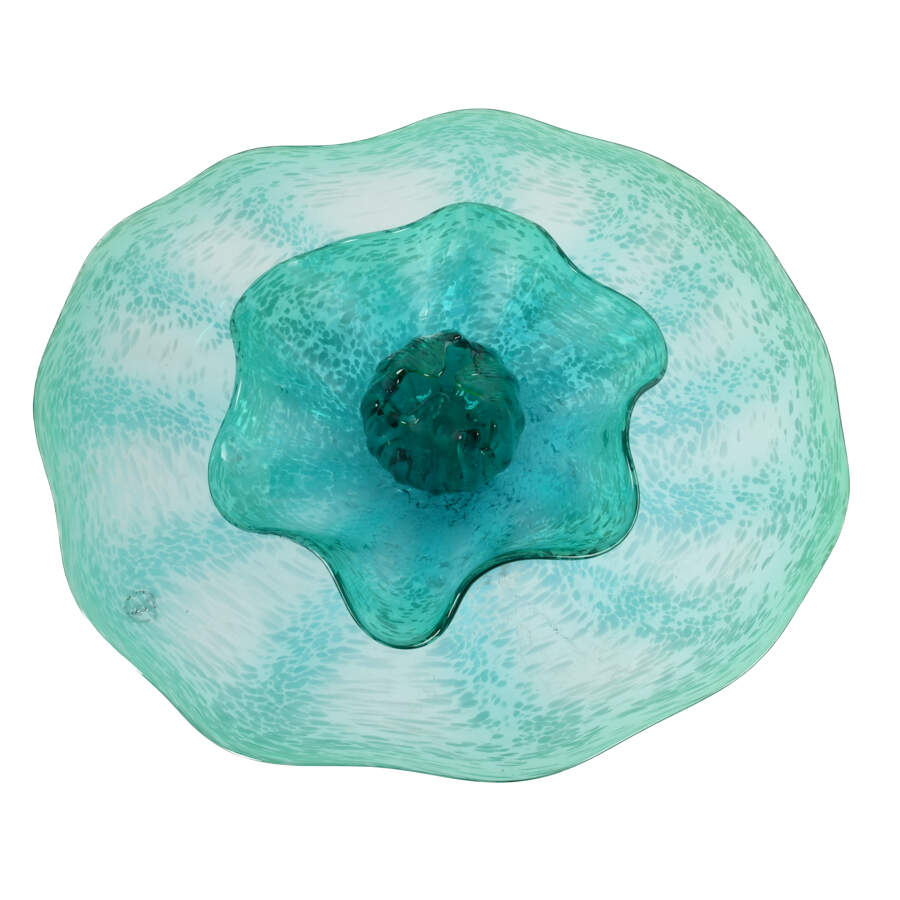 Viz Glass Studio Hand Blown Green Speckle Centerbowl-2
