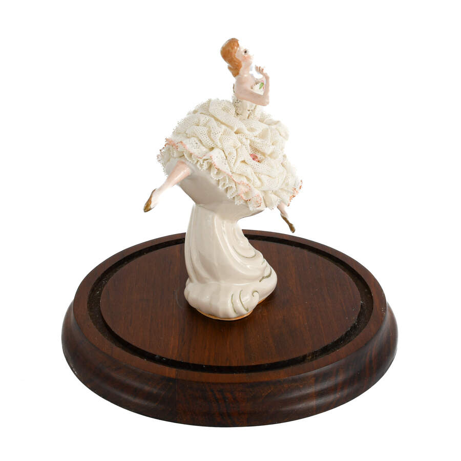 Dresden-Style Ballerina Dancer Figurine-5