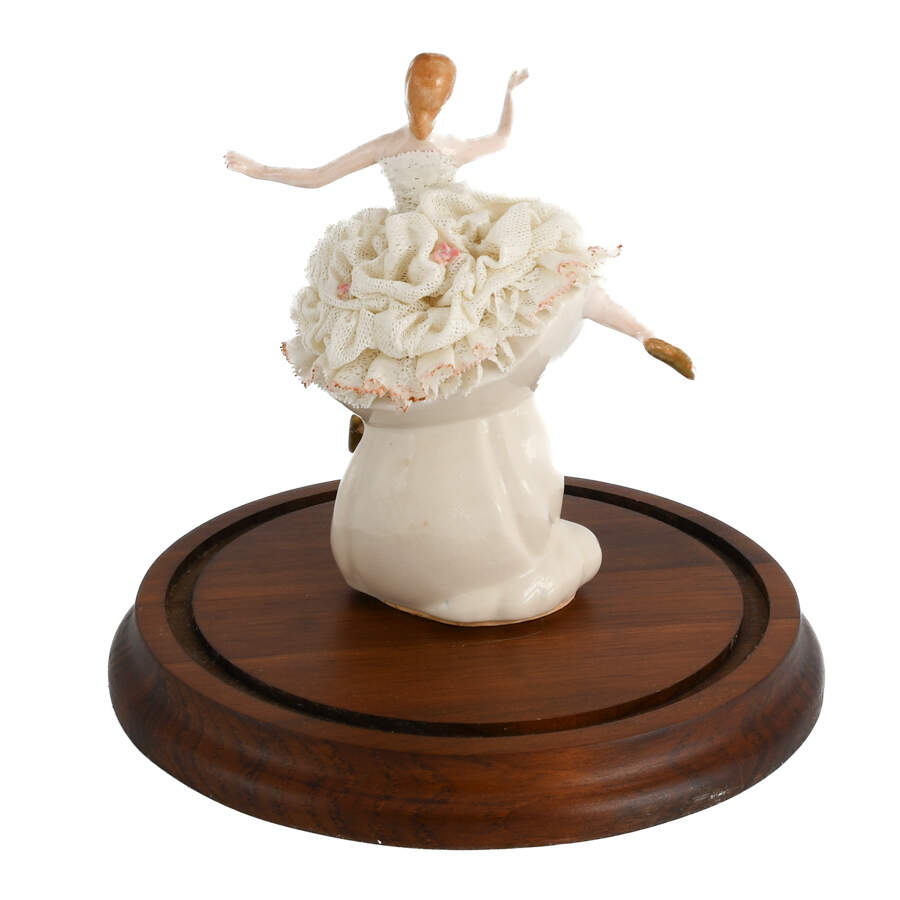 Dresden-Style Ballerina Dancer Figurine-4