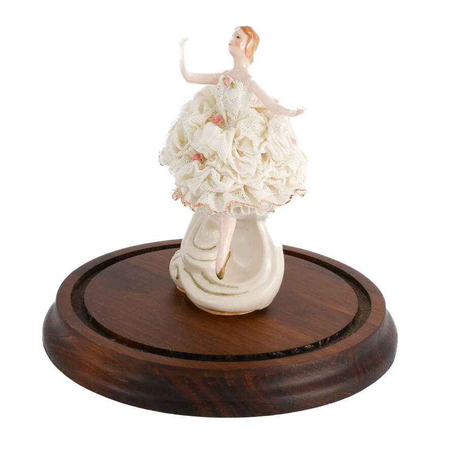 Dresden-Style Ballerina Dancer Figurine-3