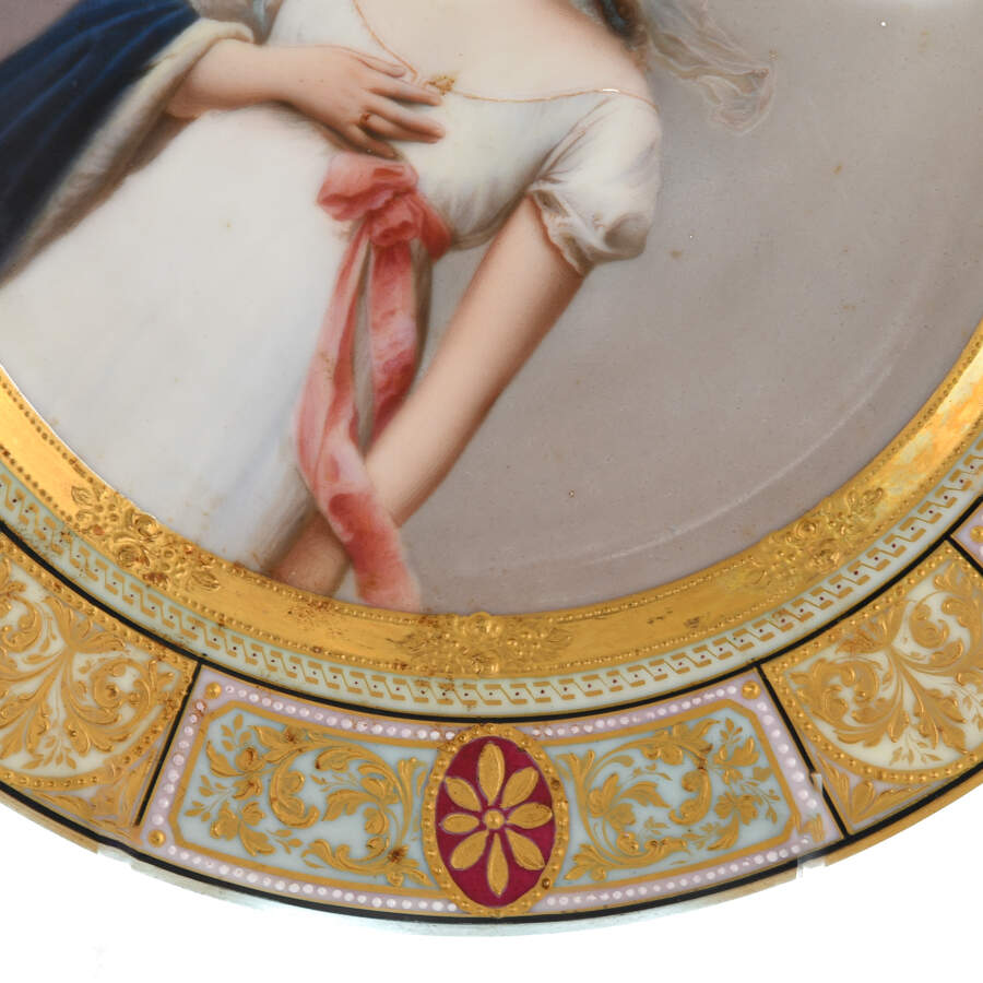 Antique Royal Vienna Hand-Painted Queen Louise of Prussia Portrait Plate-3
