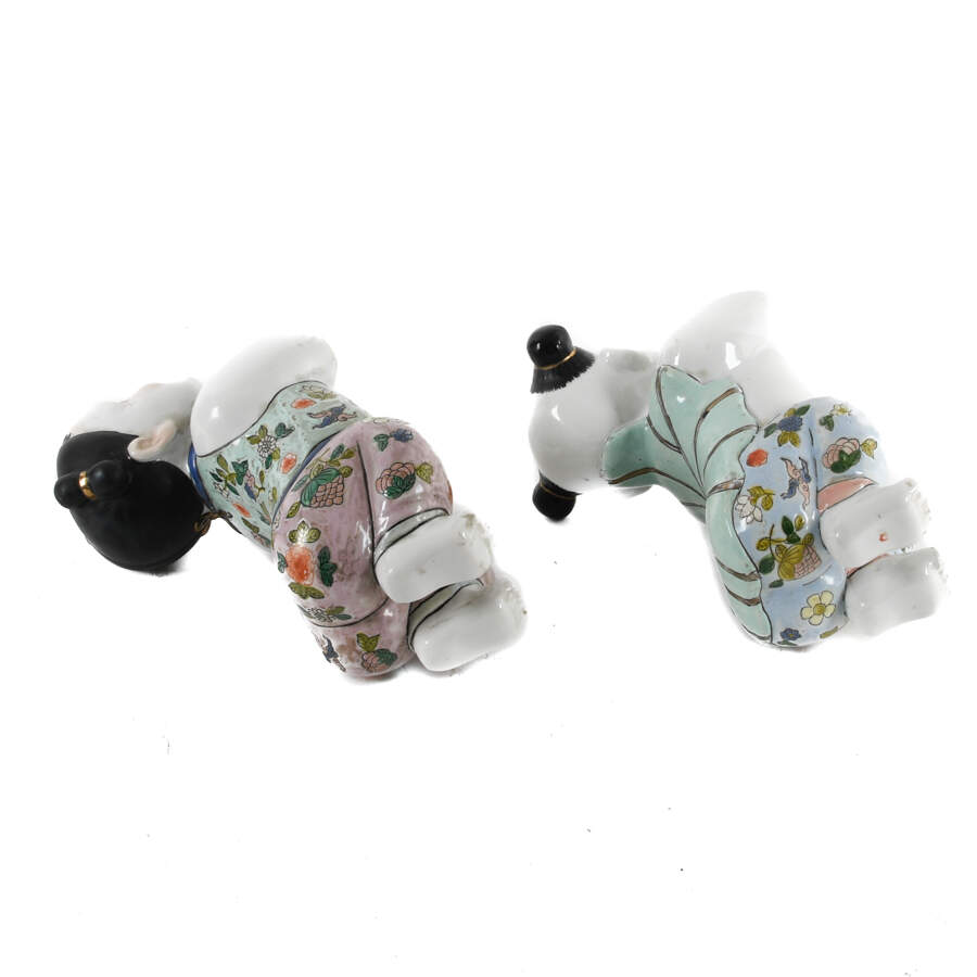 Pair of Chinese Figural Headrest Cushions-6