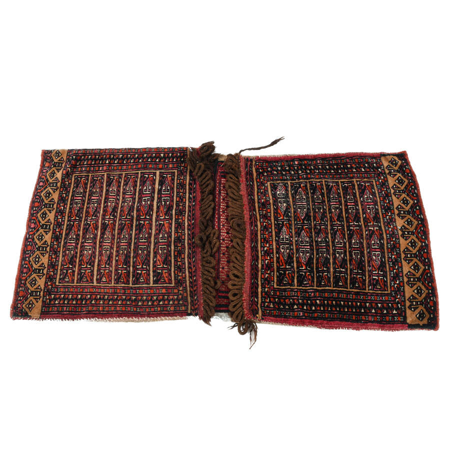 Traditional Turkmen Khorjin Camel Saddle Bag Rug-2