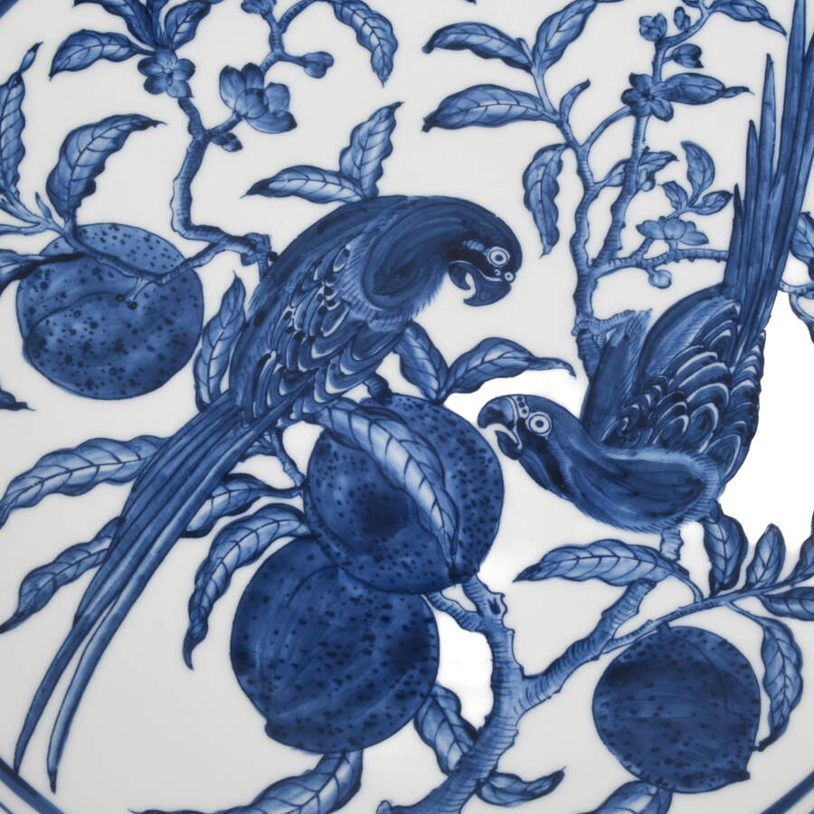 Decorative Chinese Blue Birds and Pomegranates Plate-3
