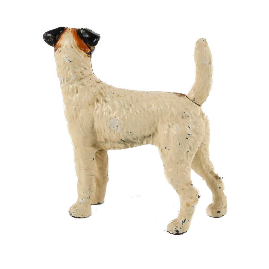 Antique Cast Iron Wire-Haired Fox Terrier Dog Doorstop-4