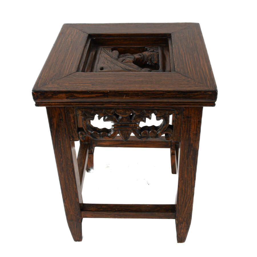 Chinese Export Carved Wood Stand-3