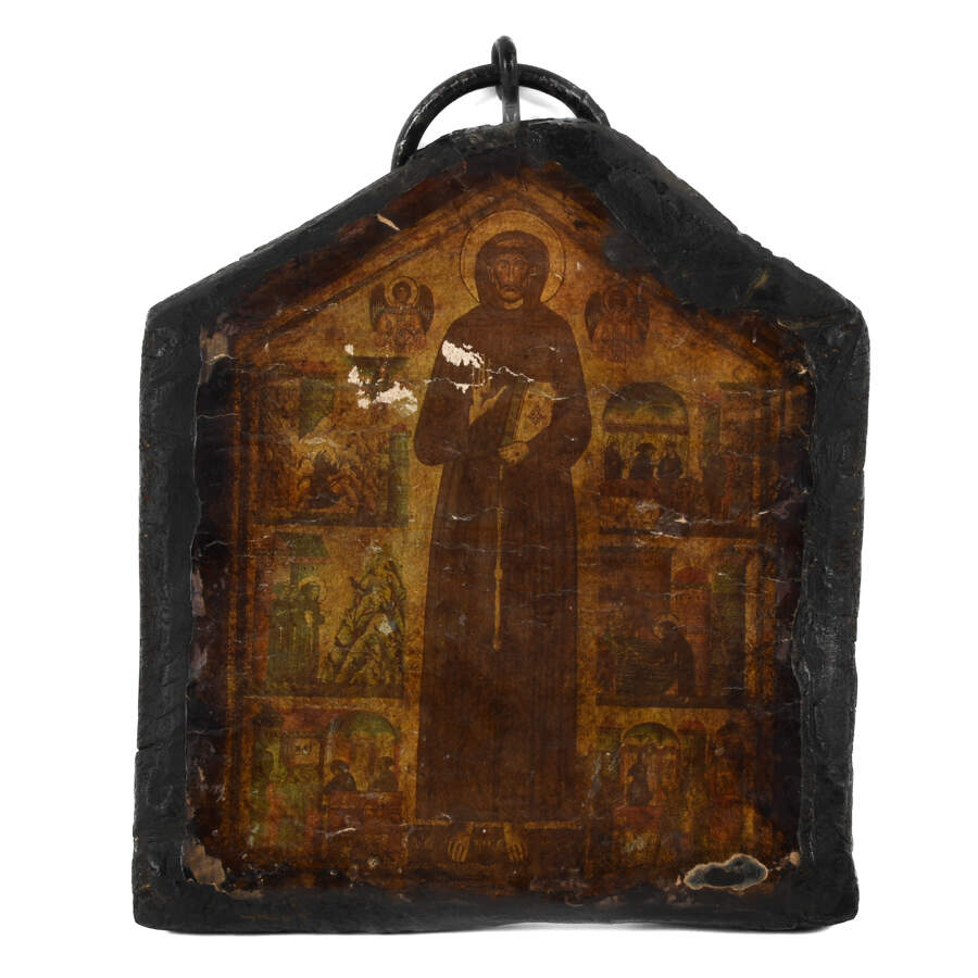 Decoupage Panel From Italian Saint Francis Alterpiece-1