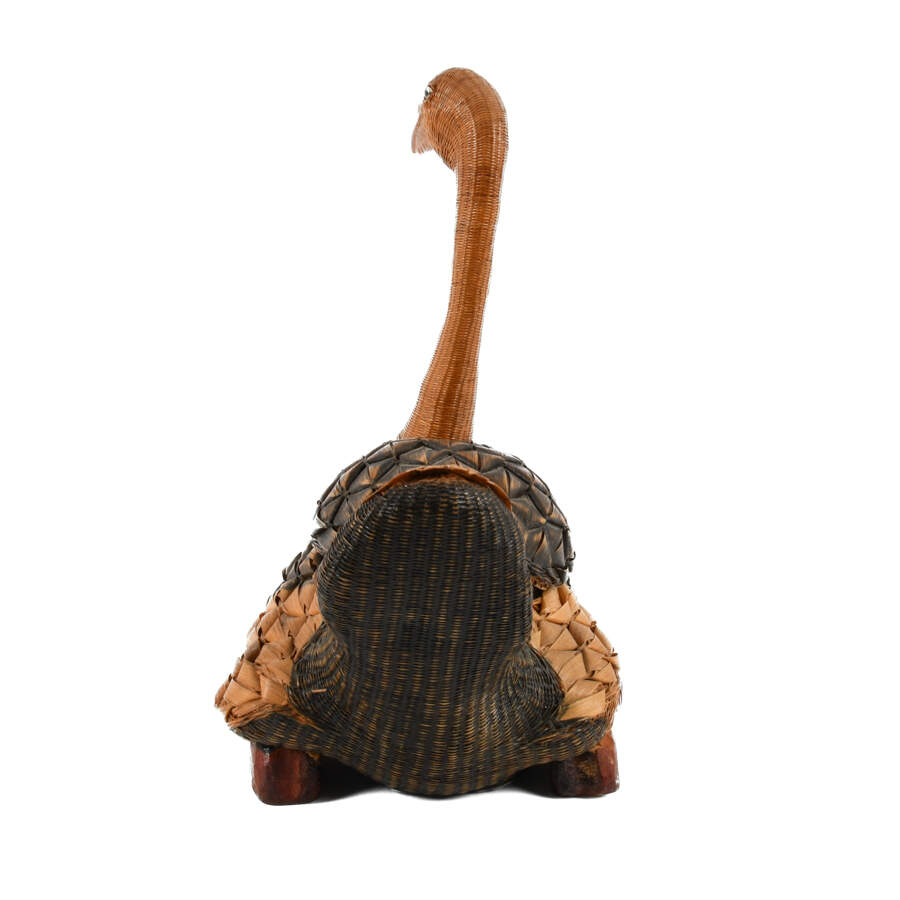 Mid-Century Modern Rattan Zhejiang Handicraft Goose Basket-4