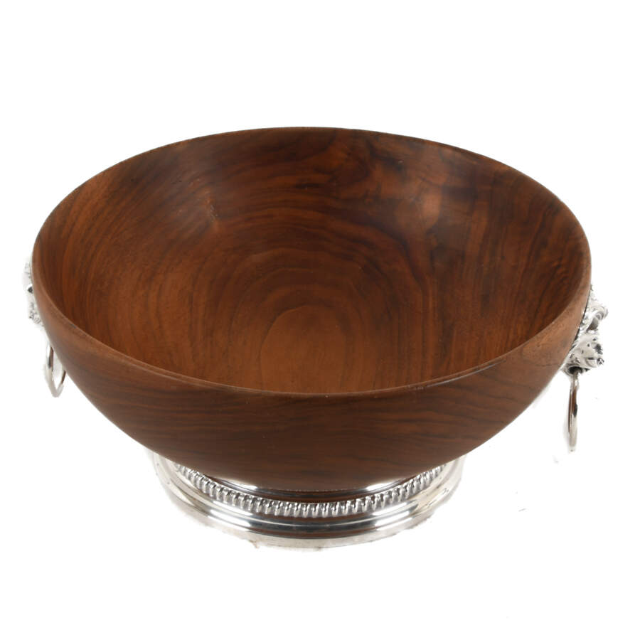 American E.G. Webster & Son Burlwood and Silverplate Trophy Bowl-4