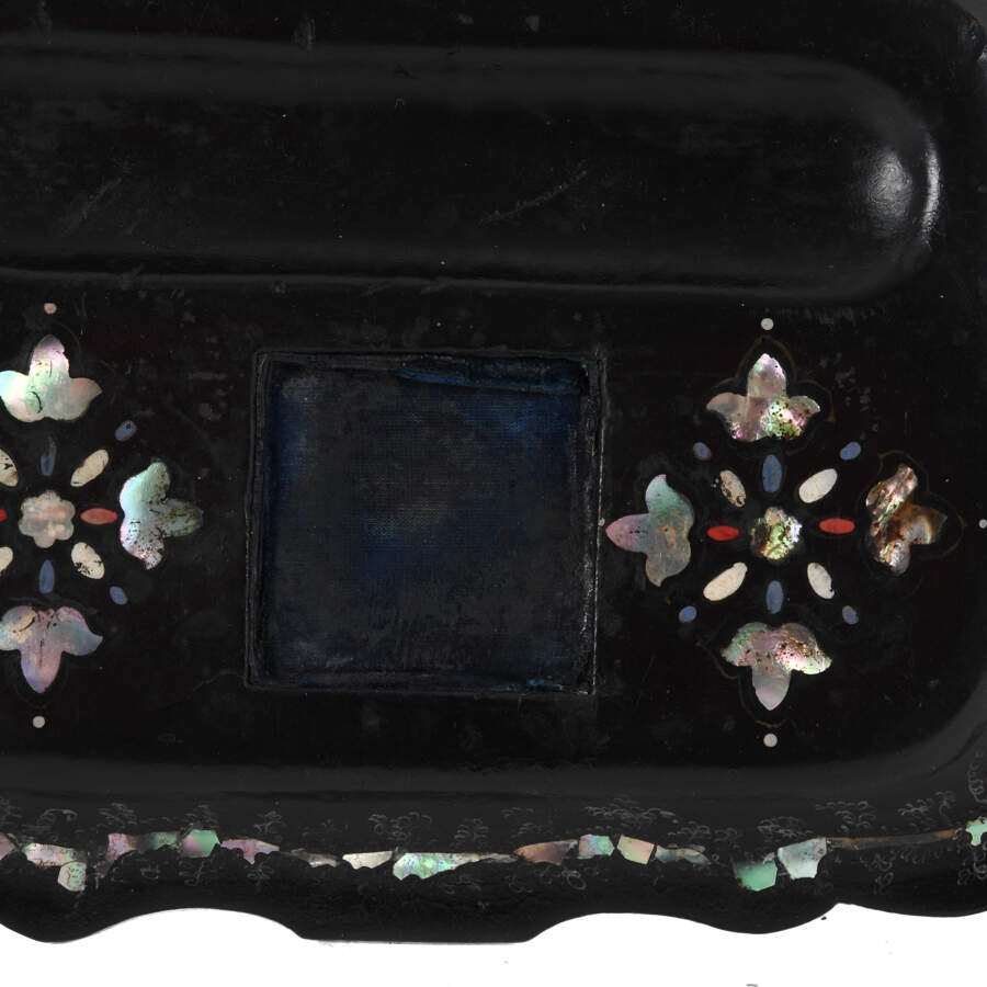 Victorian Papier Mâché and Mother of Pearl Desk Set-2