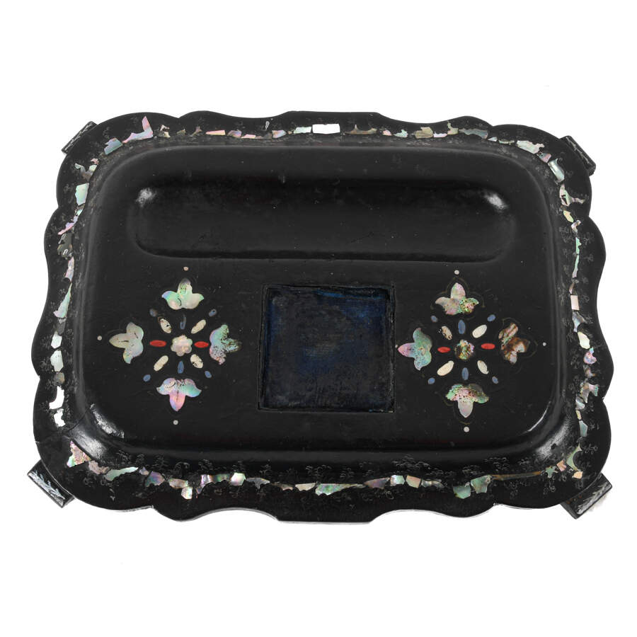 Victorian Papier Mâché and Mother of Pearl Desk Set-1