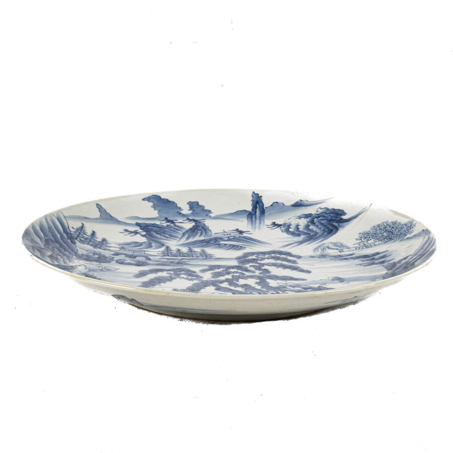 Chinese Large Blue and White Porcelain Charger-3