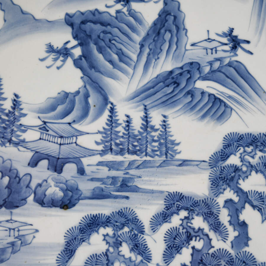 Chinese Large Blue and White Porcelain Charger-2