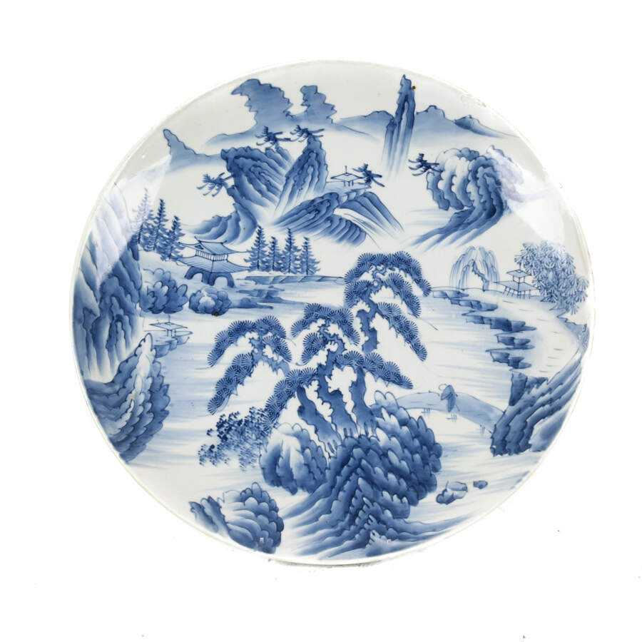 Chinese Large Blue and White Porcelain Charger-1