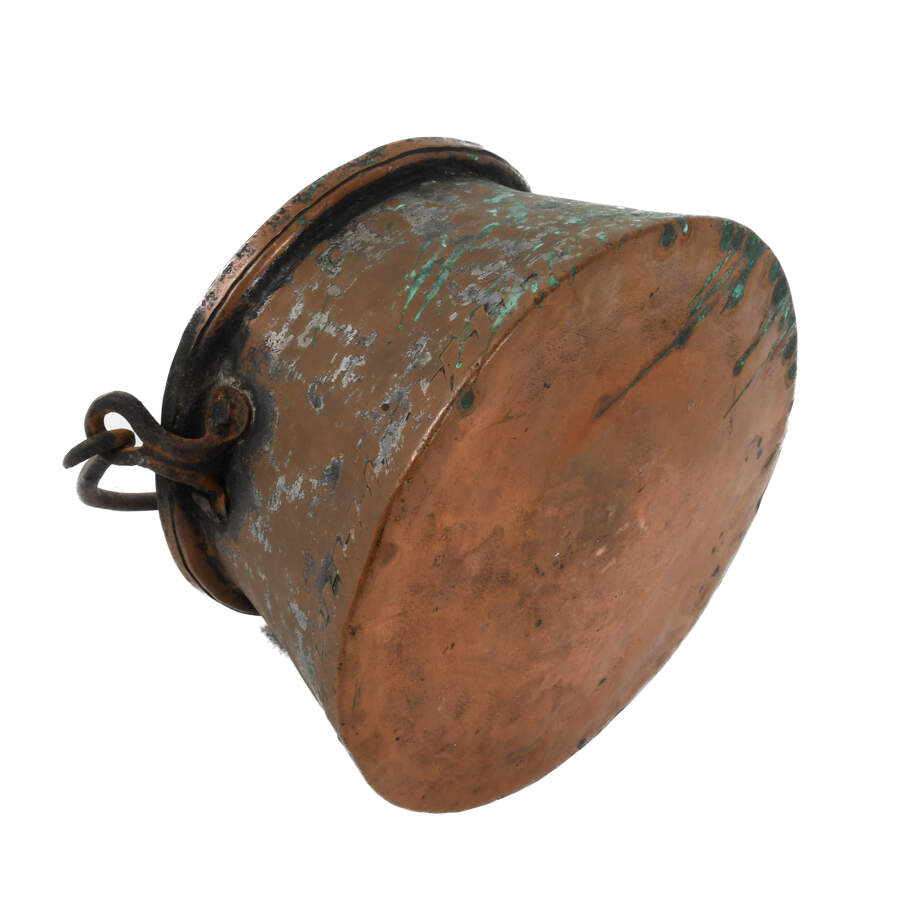 Antique Copper Plate and Tin Cauldron-5