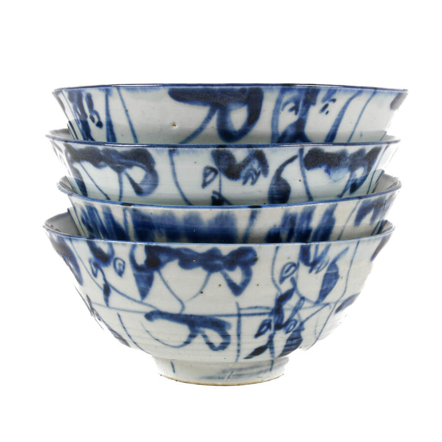 Group of Four Chinese Blue and White Bowls-4
