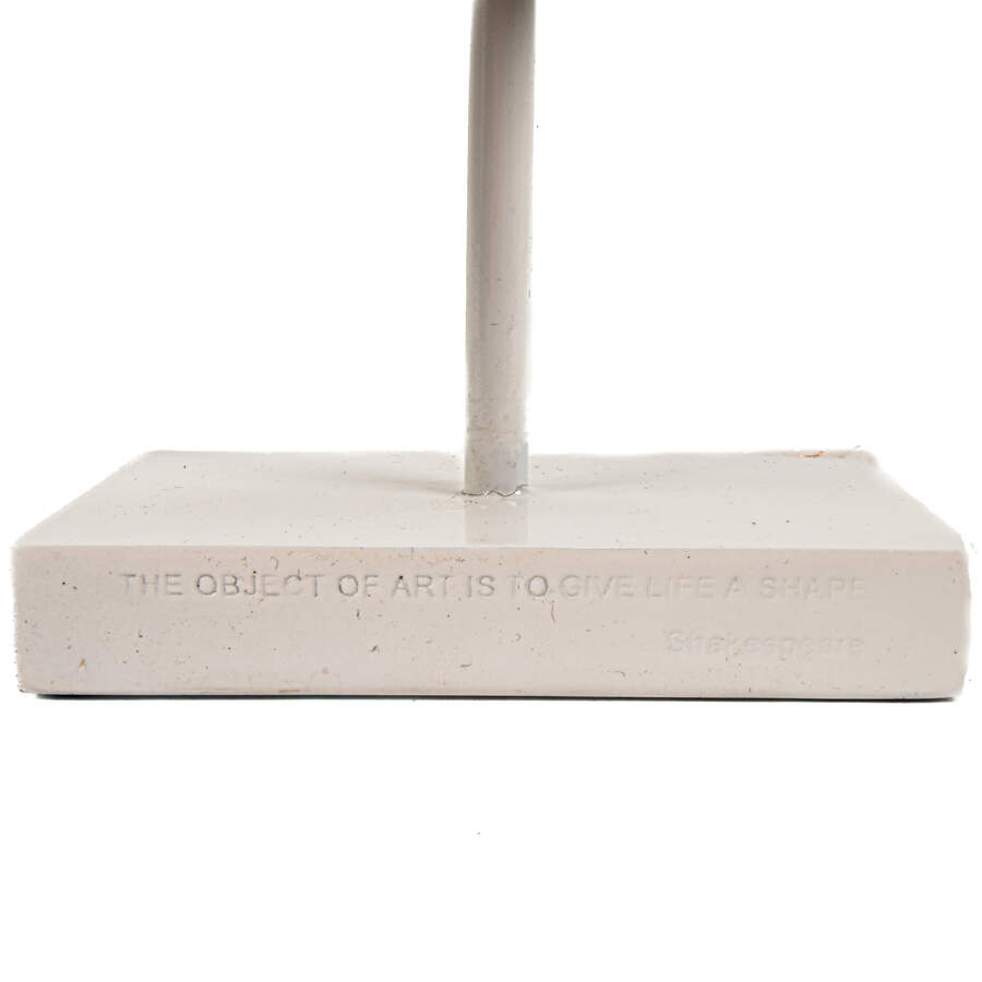 White Paint Brush Sculpture with William Shakespeare Quote-2