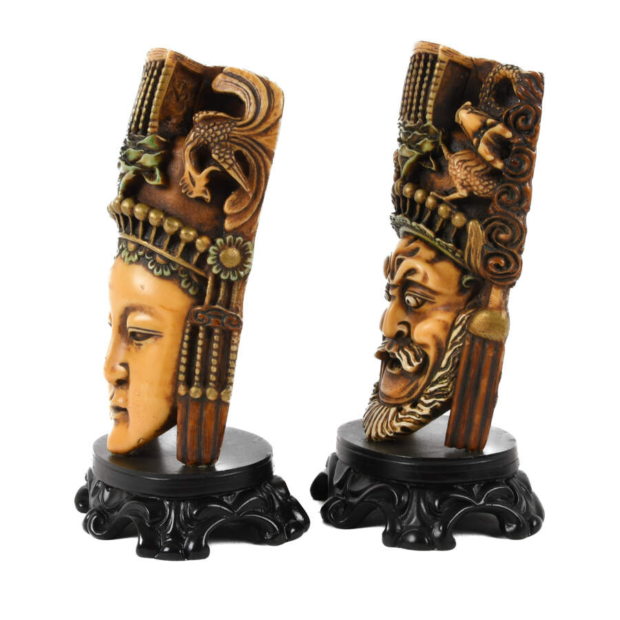 Pair of Chinese Resin Figural Bookends-2