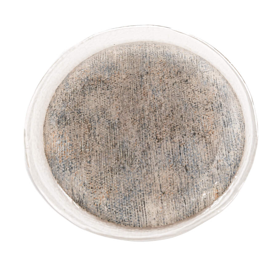 Hand-Blown Glass and Net Fabric Circle Dish-5