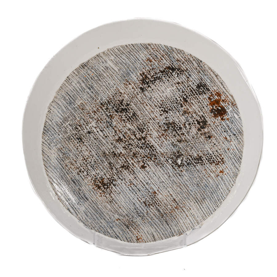 Hand-Blown Glass and Net Fabric Circle Dish-2