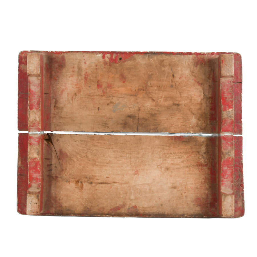 Antique Primitive Red Polychrome Wood Riser-7
