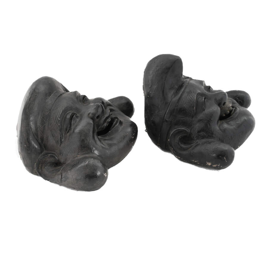 Large Pair Fan Co. Gemstone Smiling Buddhas-4
