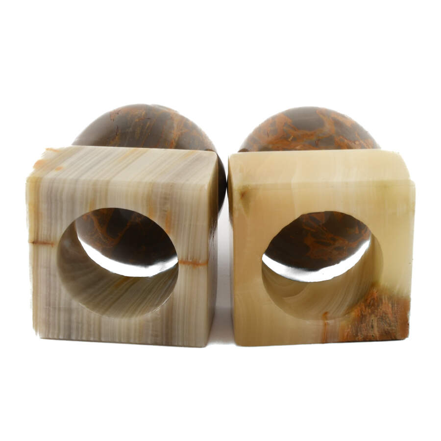 Matched Pair of Ocean Jasper Spheres on Agate Stands-5