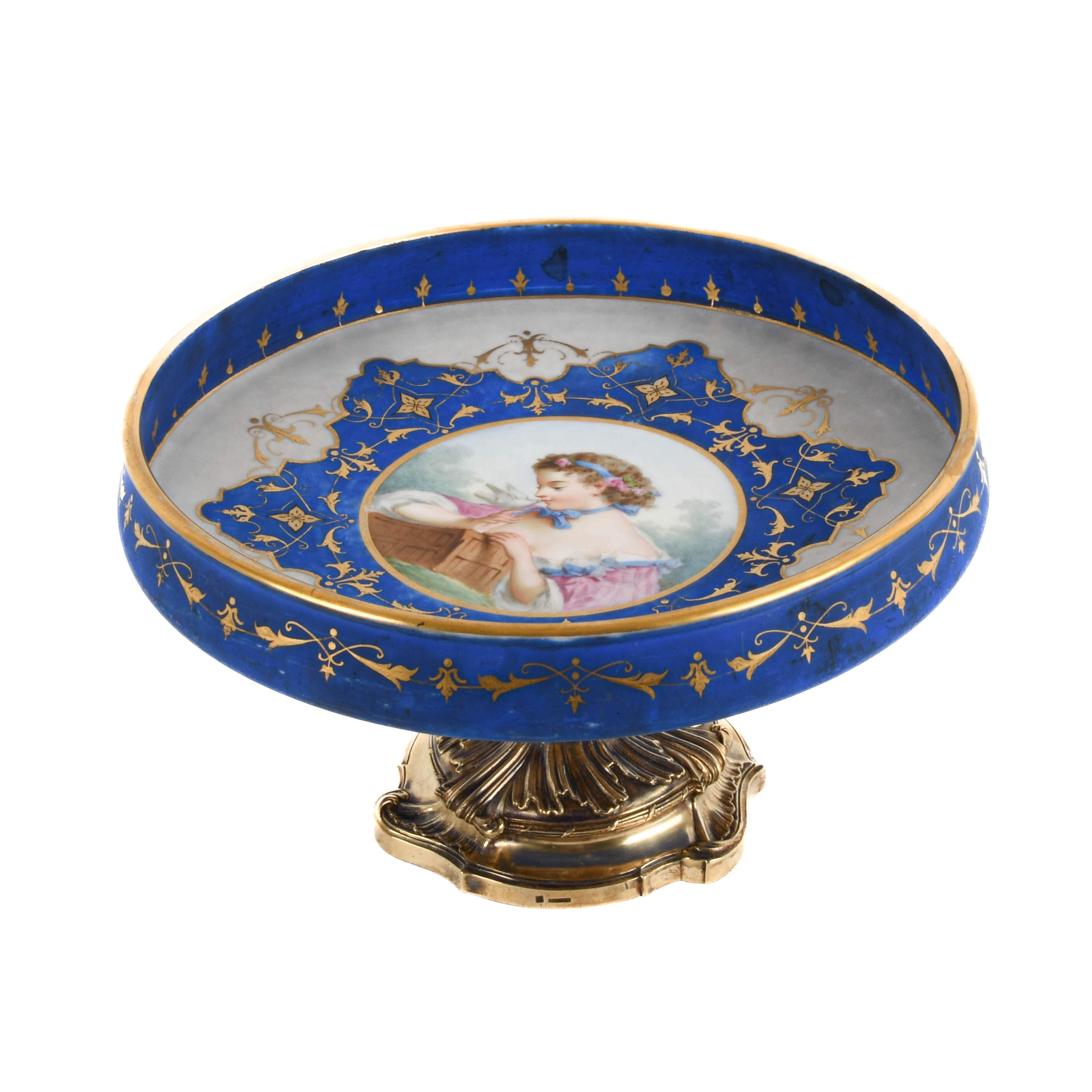 French Hand-Painted Compote Centerpiece-2