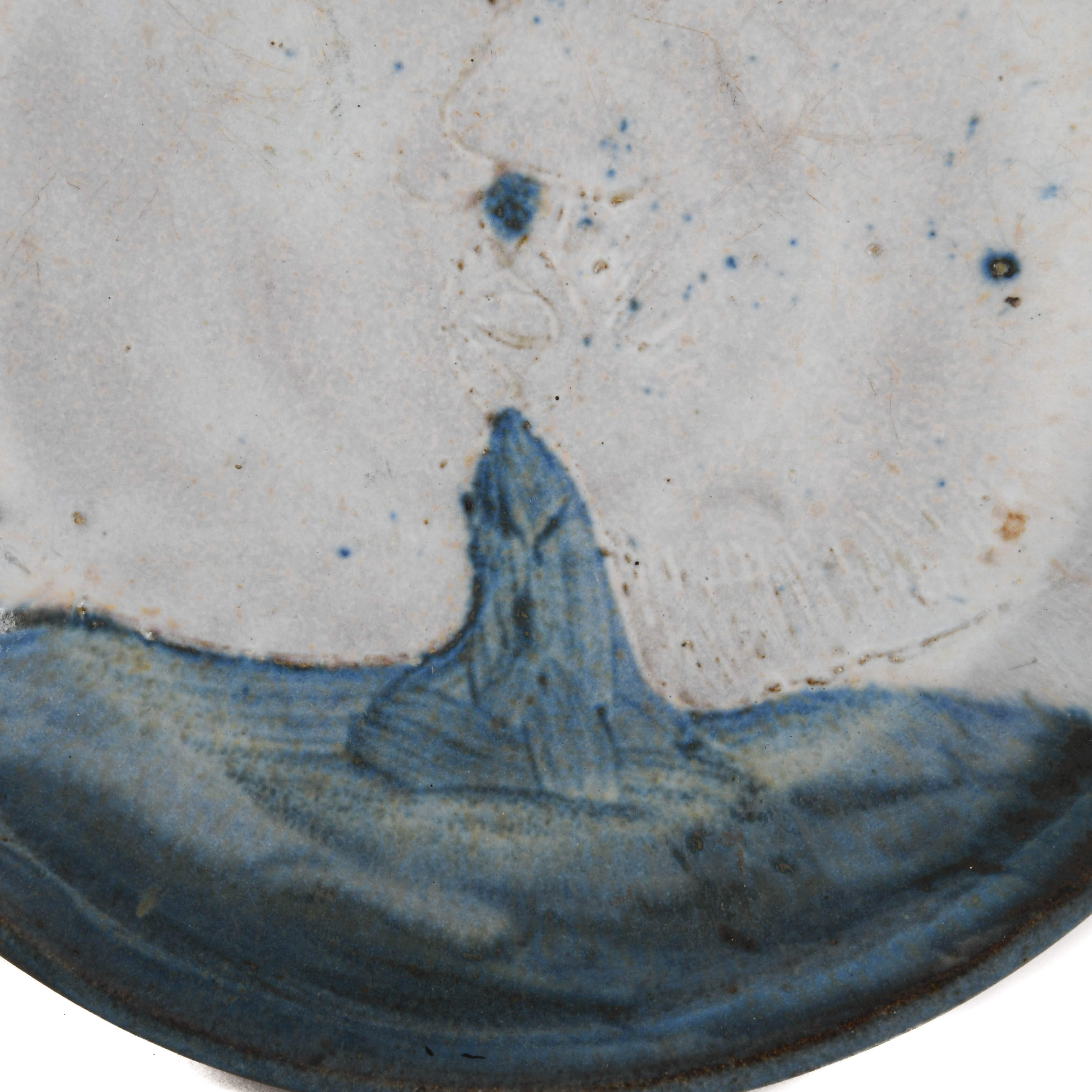 Signed Studio Pottery Abstract Design Tray-3