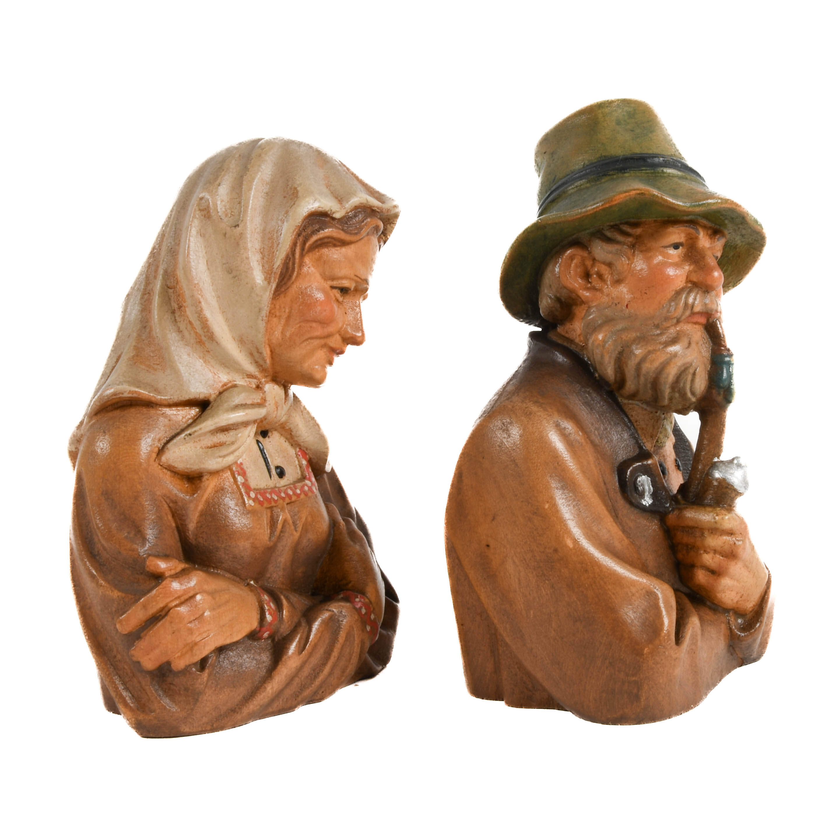 Hand-Carved Wood Man and Woman Statues Attributed to Anton Fisher-6
