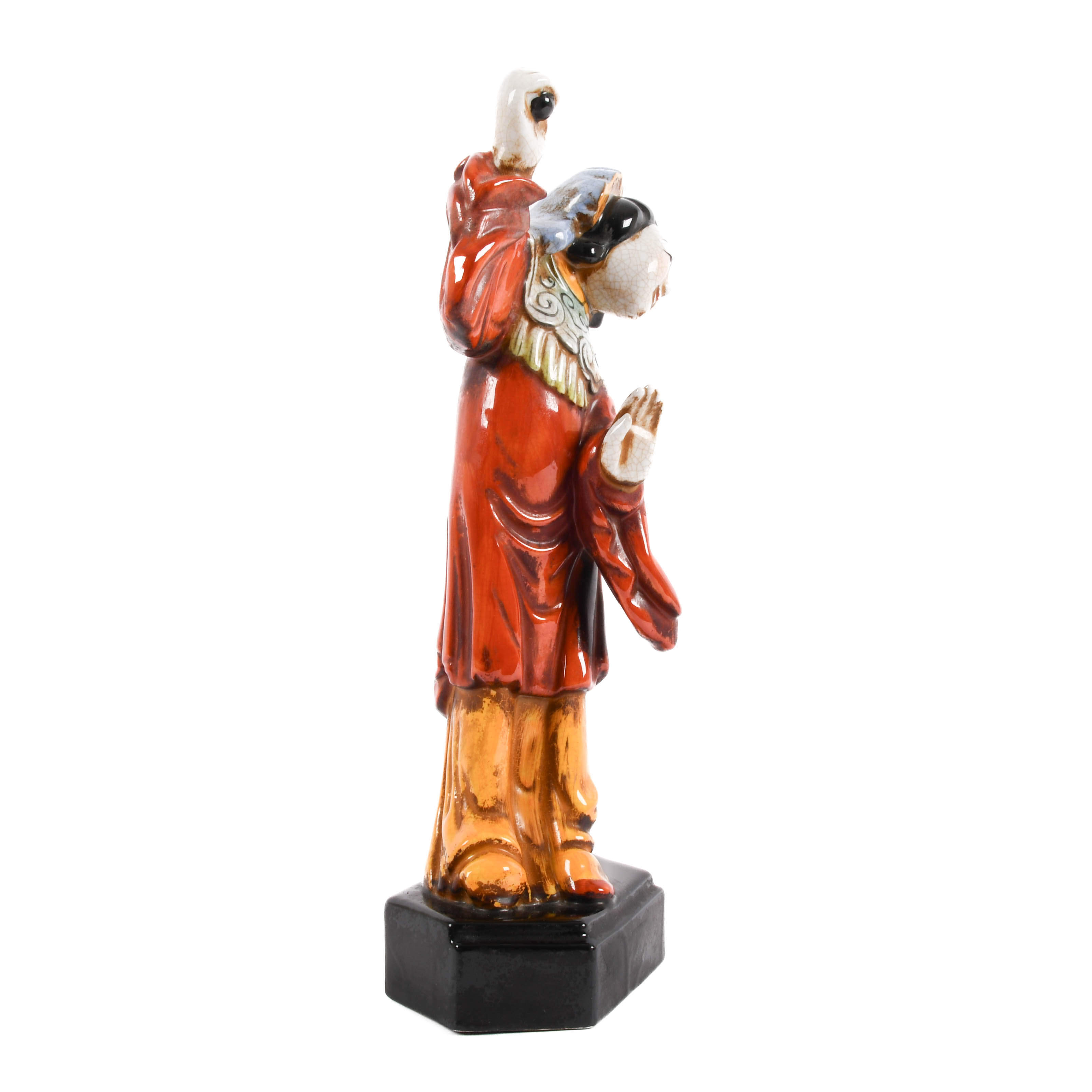 Chinese Porcelain Lady Figure Statue-5