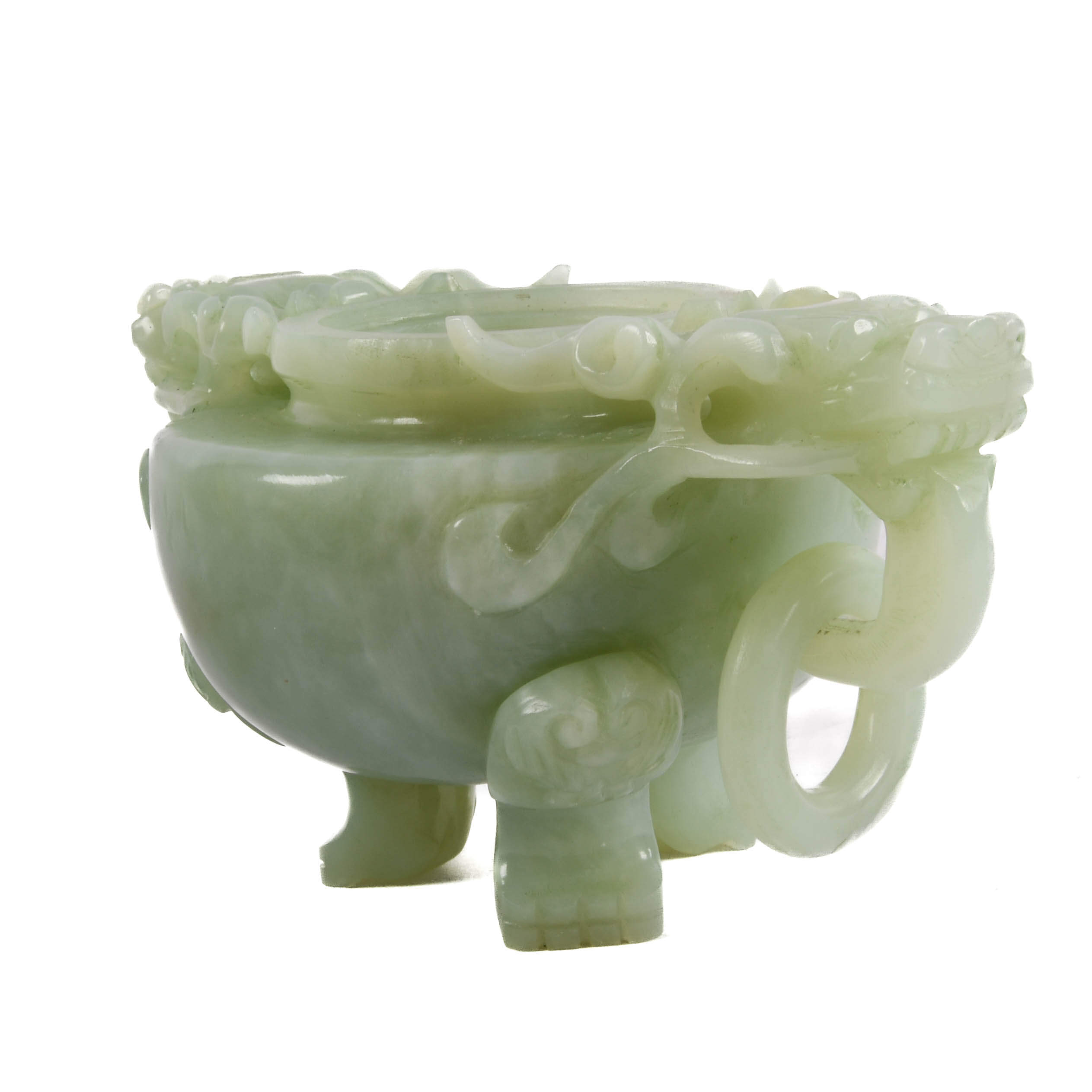 Antique Chinese Carved Jade Incense Censer-2