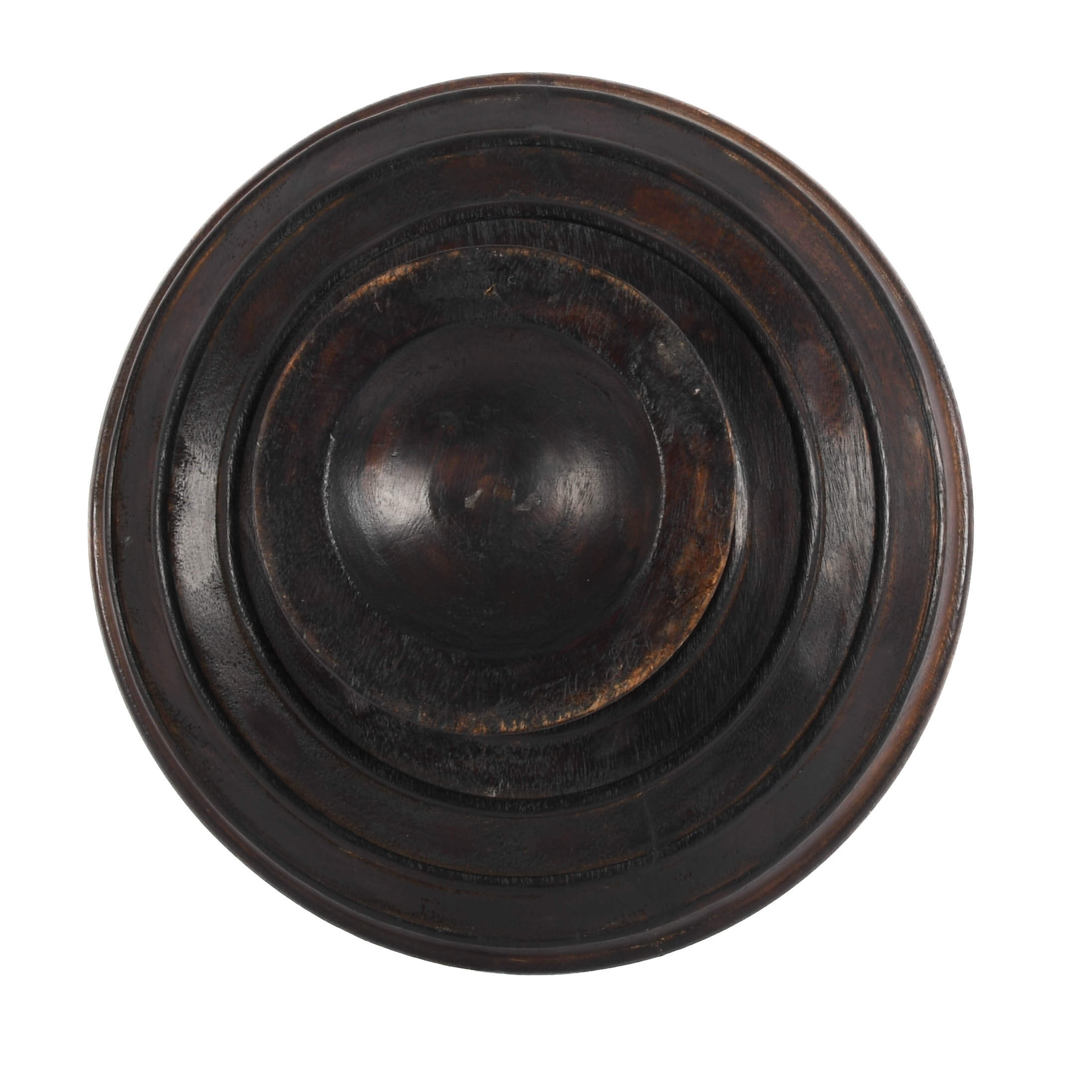 Antique Hand-Carved Wooden Pedestal Offering Tray-5
