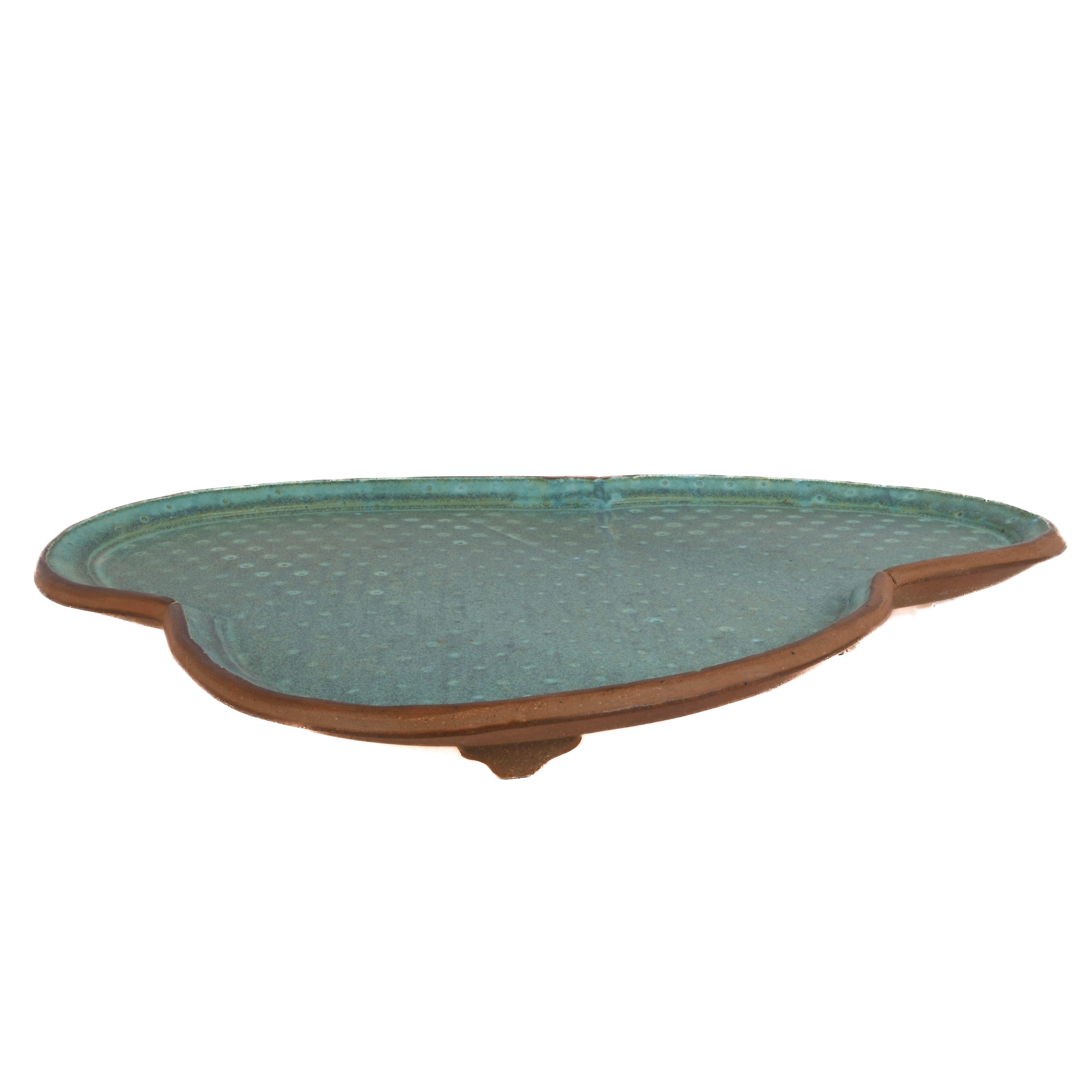 Large Signed Studio Pottery Foot Tray-2