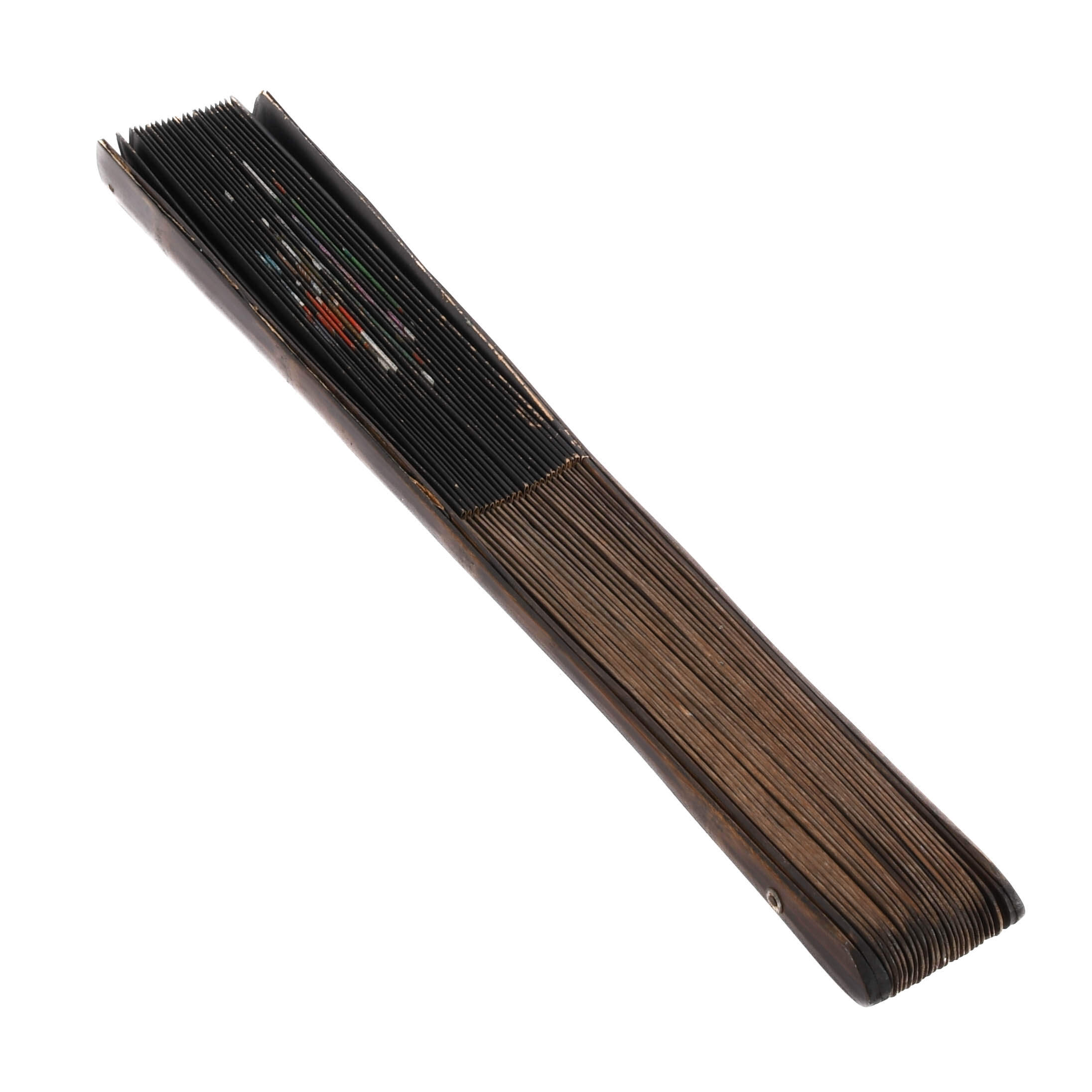 Japanese Hand-Painted Paper and Bamboo Wood Fan-6