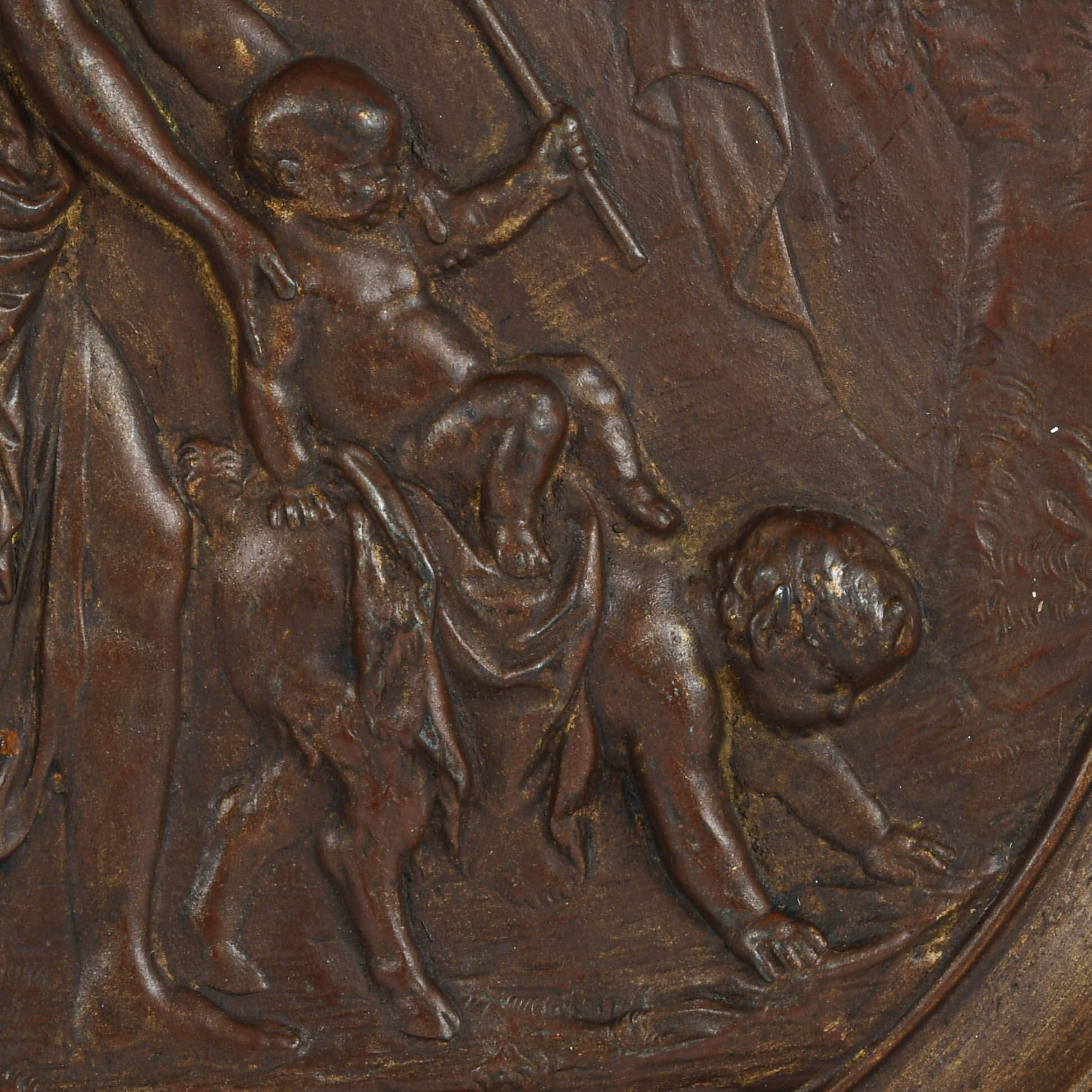 Cast Metal Charger Depicting Bacchanal Festival-3