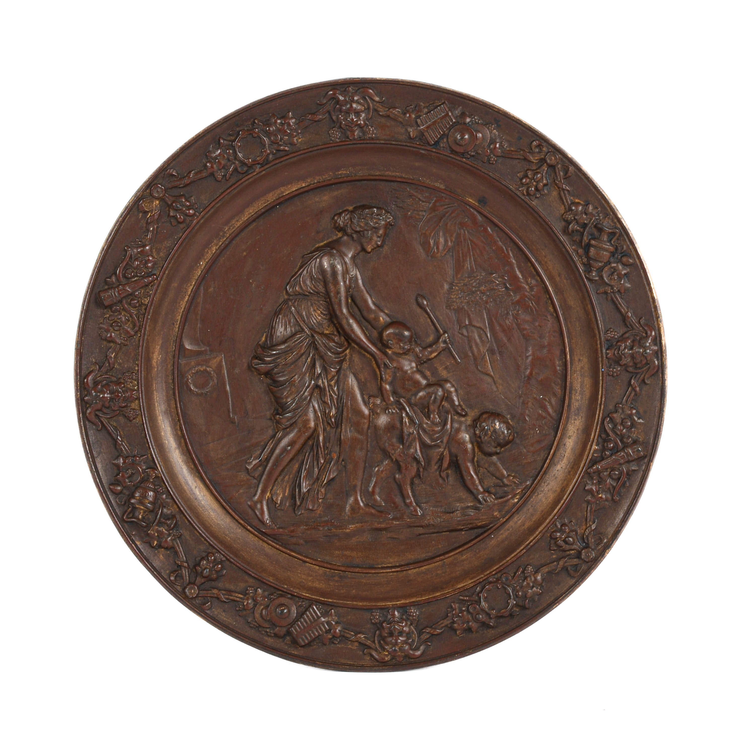 Cast Metal Charger Depicting Bacchanal Festival-1