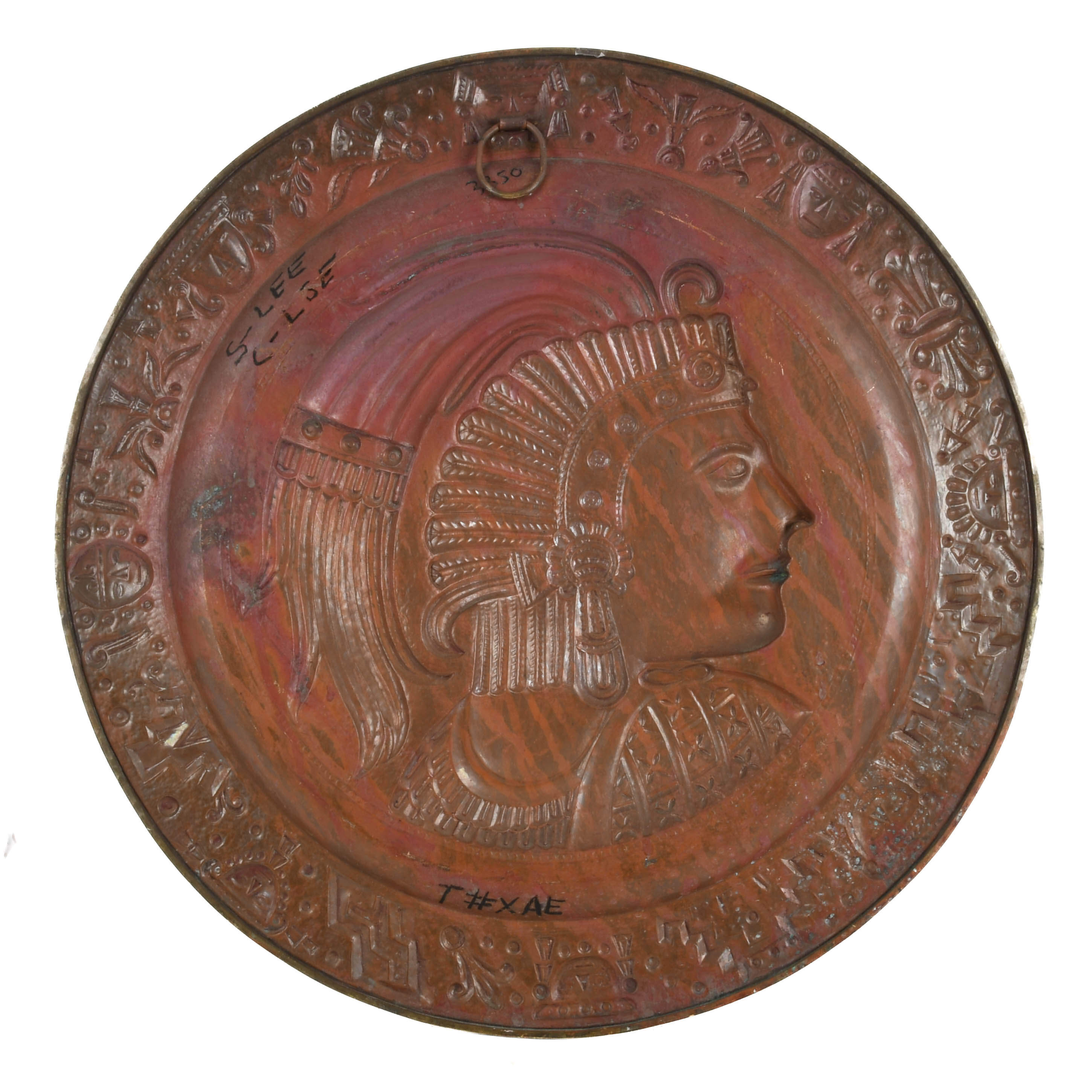 Antique Metal Embossed Mexican Relief Wall Plaque-5