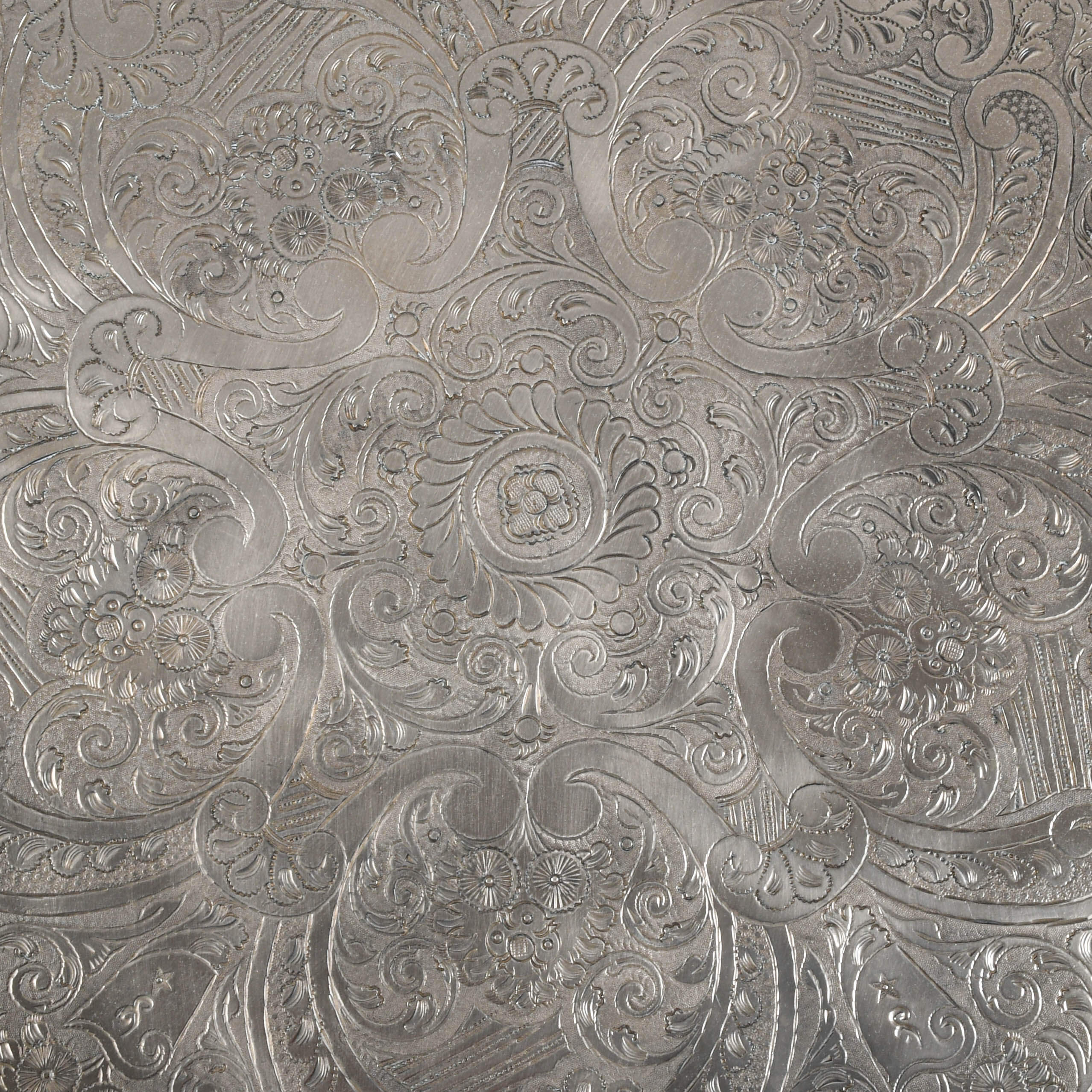 Middle Eastern Moroccan Silver-Plated Tray Table-4