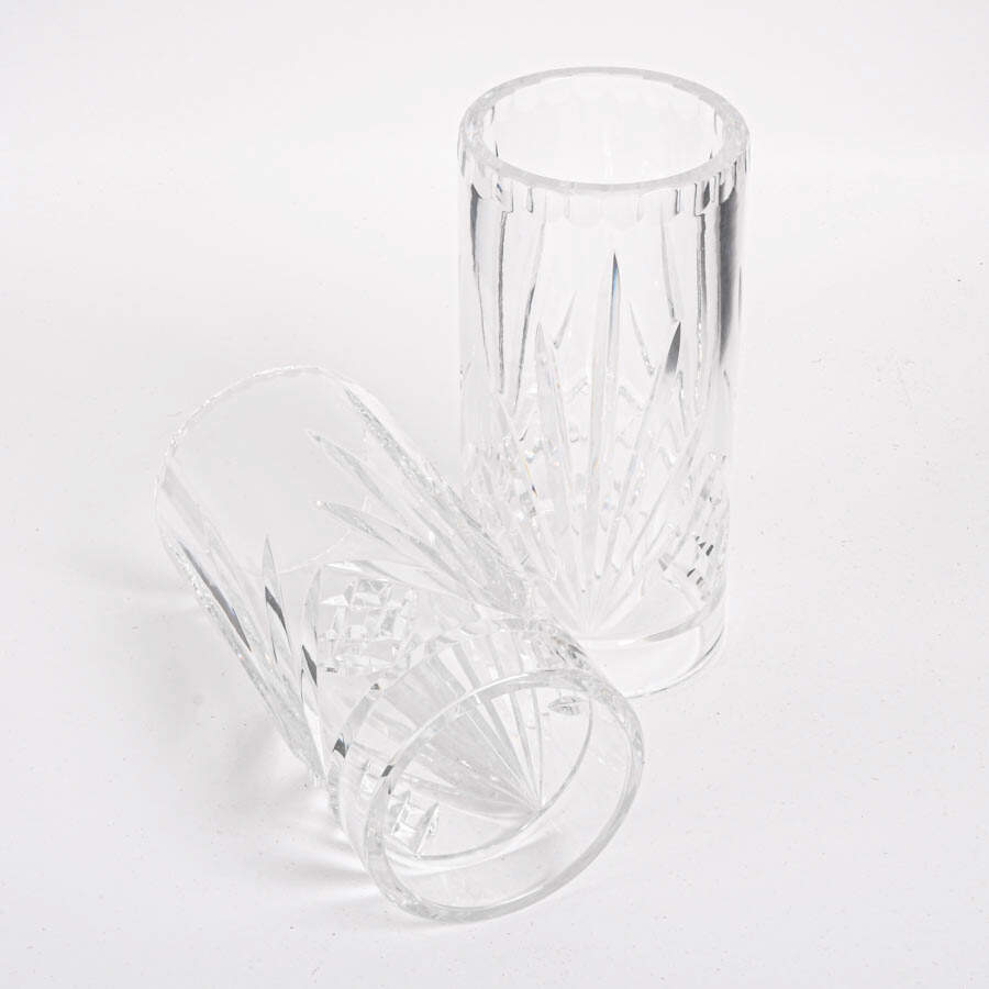Matched Pair of Crystal Candle Covers-4