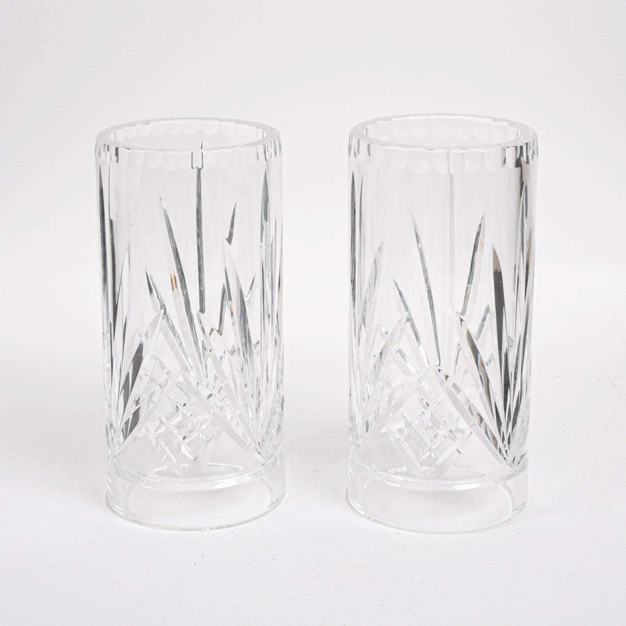 Matched Pair of Crystal Candle Covers-3