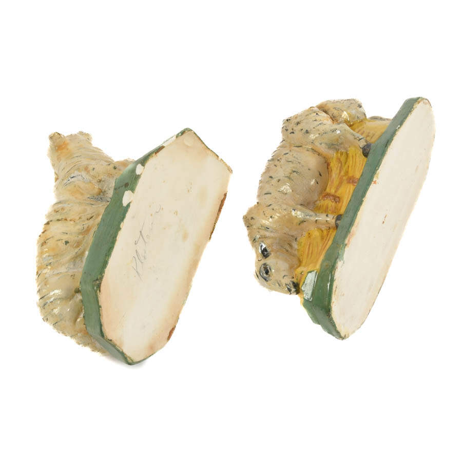Pair of Chalkware Sheep Figures-8