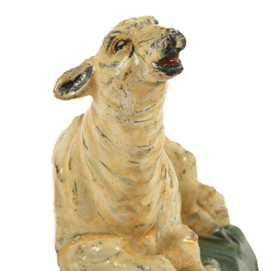 Pair of Chalkware Sheep Figures-5