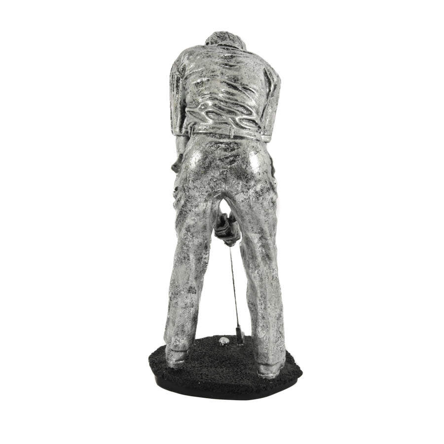 Silver Resin Golfer Sculpture-5