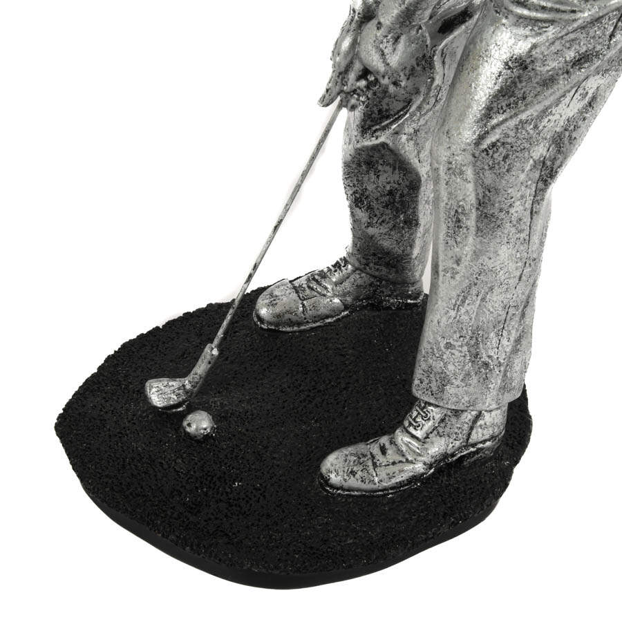 Silver Resin Golfer Sculpture-4