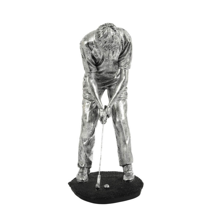 Silver Resin Golfer Sculpture-1