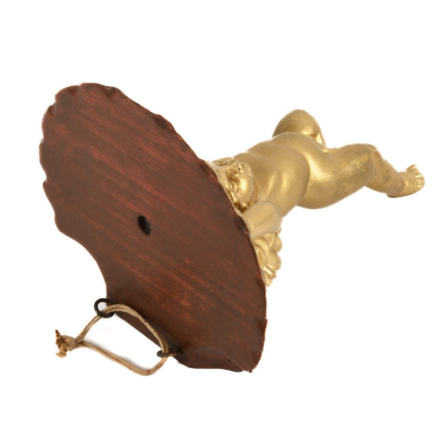 Antique Italian Carved and Gilt Wood Figural Cherub Shelf-4